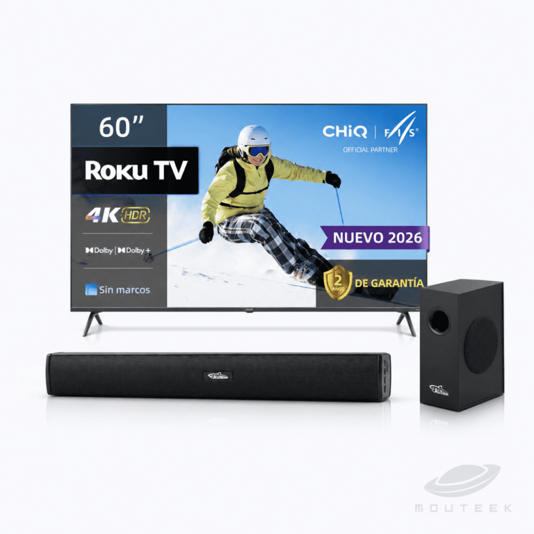 CHiQ 60" Roku TV + Barra de Sonido con Subwoofer