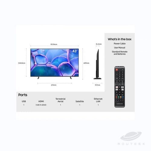 Samsung 43" Crystal UHD 4K Smart TV U8200F 2025